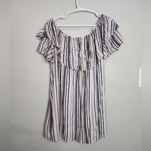 Anthropologie Entro Striped Off The Shoulder Dress Size Small Boho Western